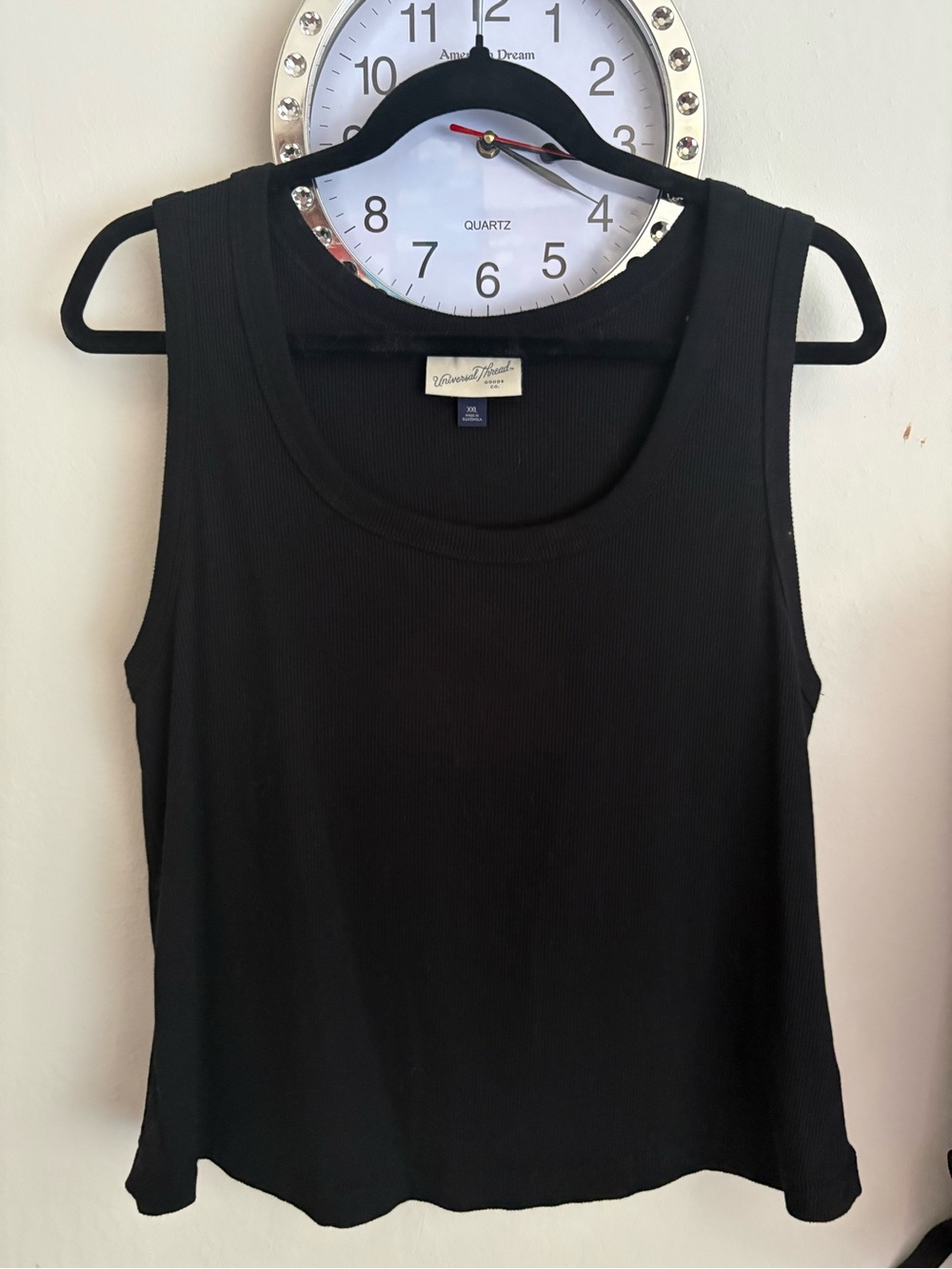 Universal Thread Women's Black Ribbed Scoop Neck Tank
